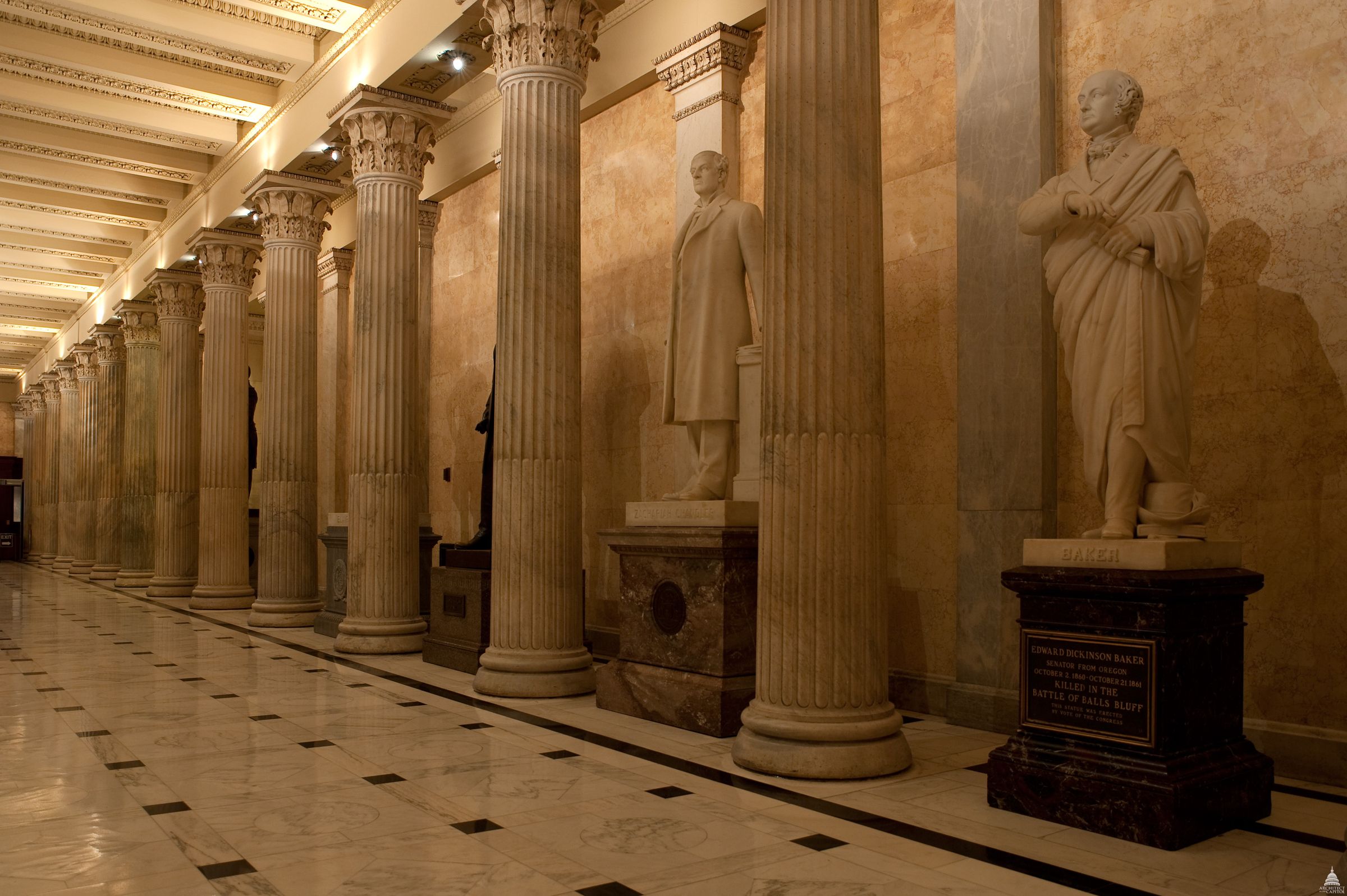 The Hall of Columns inside the United States Capitol, Washington, D.C.